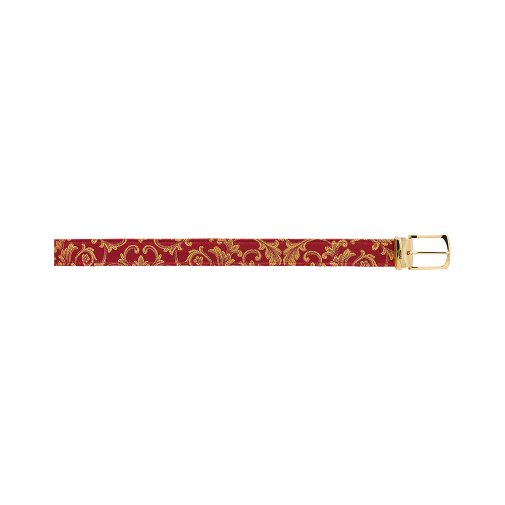 Mauri 0100/35 Alligator / Gobelins Fabric Belt Red