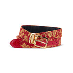 Mauri 0100/35 Alligator / Gobelins Fabric Belt Red