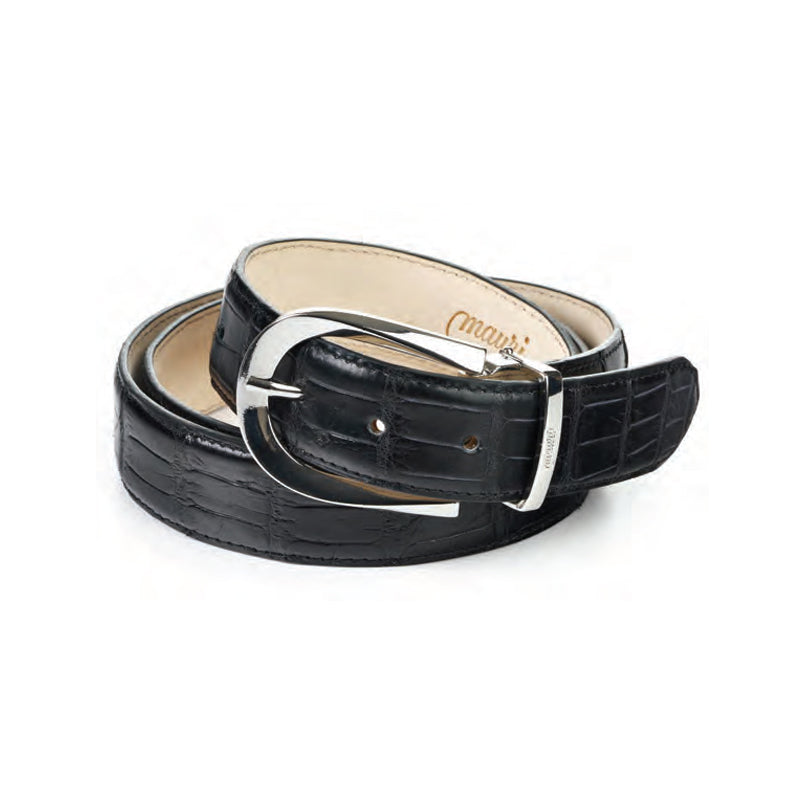 Mauri 0100-35 Alligator Solid Belt Black