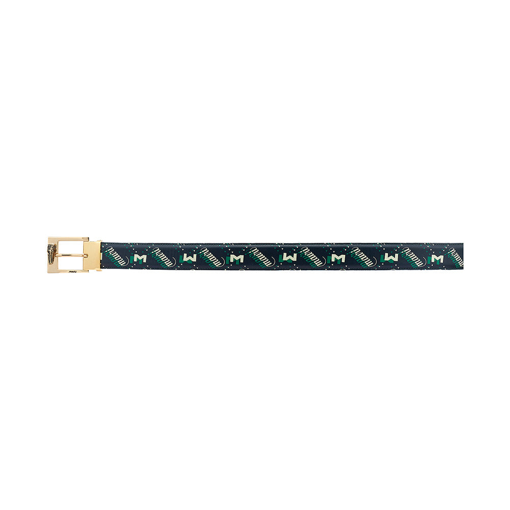 Mauri 0100/35 Baby Crocodile / Calfskin Belt Cream / M Shade Print Green