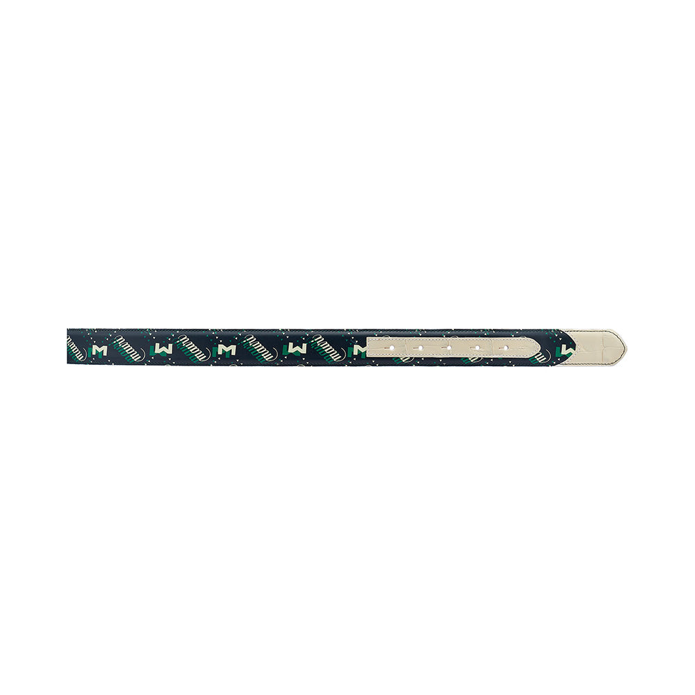 Mauri 0100/35 Baby Crocodile / Calfskin Belt Cream / M Shade Print Green