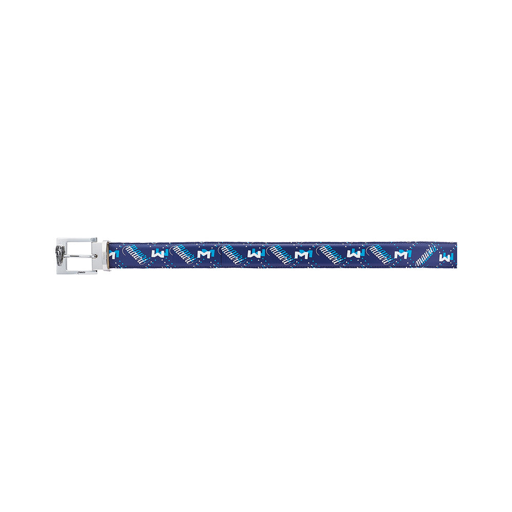 Mauri 0100/35 Baby Crocodile / Calfskin Belt White / M Shade Print Blue