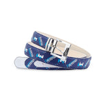 Mauri 0100/35 Baby Crocodile / Calfskin Belt White / M Shade Print Blue