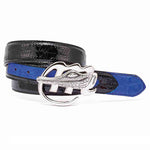 Mauri 0100 35 Baby Crocodile / Patent Embossed Belt Black / Royal Blue