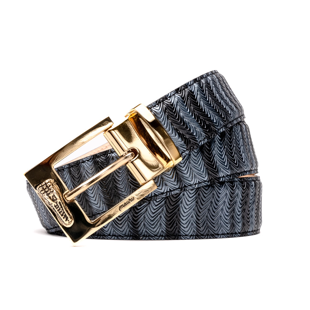 Mauri 0100/35 Balera fabric Belt Light Grey/ Med Grey/ Black