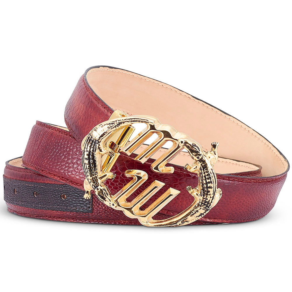 Mauri 0100 35 Ostrich Leg Belt Gold