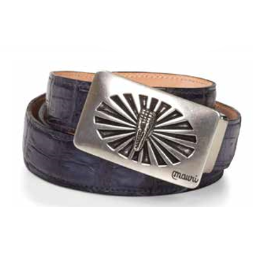 Mauri 100-35 Alligator Belt Charcoal Gray