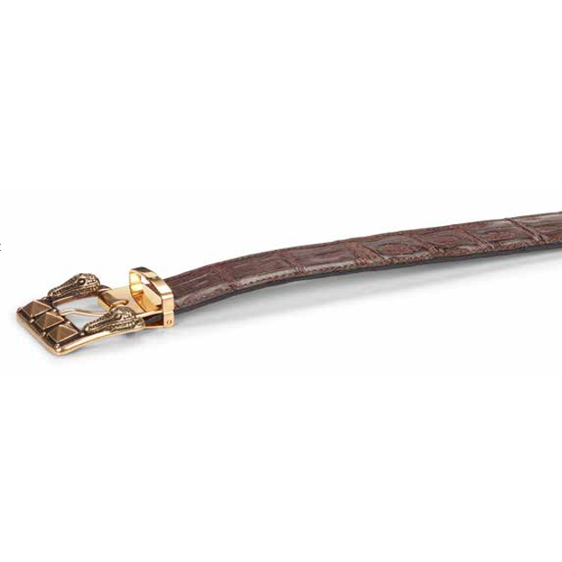 Mauri 100-35 Baby Crocodile Belt Dark Sport Rust