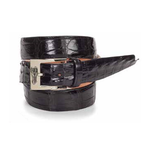 Mauri 100-35 Baby Crocodile & Hornback Belt Black