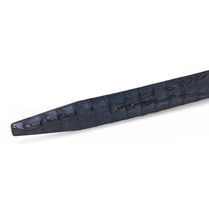 Mauri 100-35 Baby Crocodile & Hornback Belt Wonder Blue
