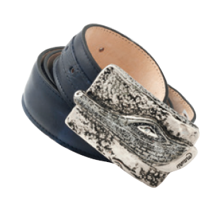 Mauri 100-35 Calfskin & Alligator Belt Blue