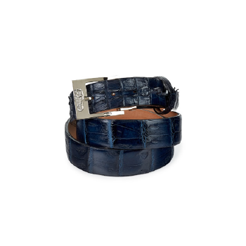Mauri 100-35 Hornback & Baby Crococile Crocodile Belt Wonder Blue