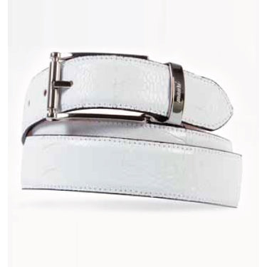 Mauri 100-35 Ostrich Leg Belt White