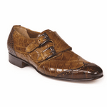 Mauri 1010 S Masolino Alliigator Monk Strap Shoes Sport Rust / Brandy (Special Order)