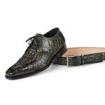 Mauri 1022 Bamboo Body Alligator & Hornback Dress Shoes Olive / Black