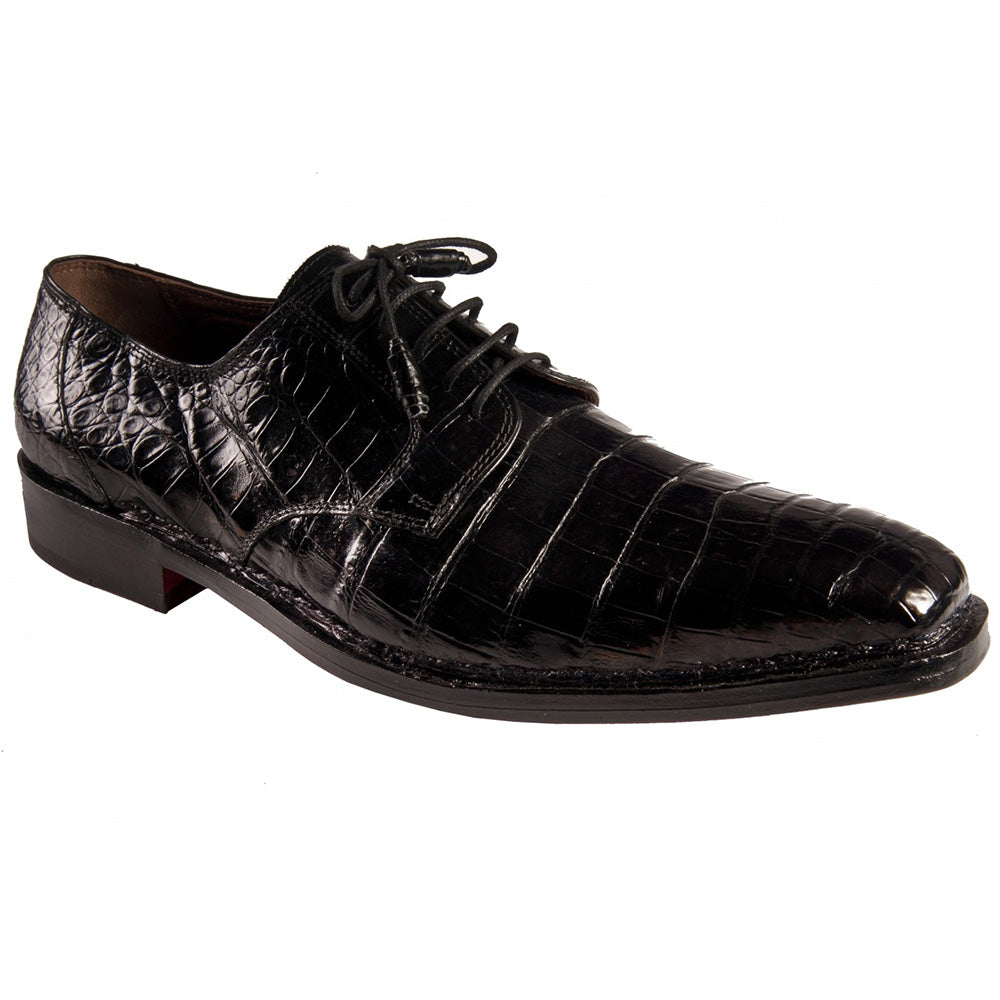Mauri 1024 Genuine Baby Alligator Shoes Black
