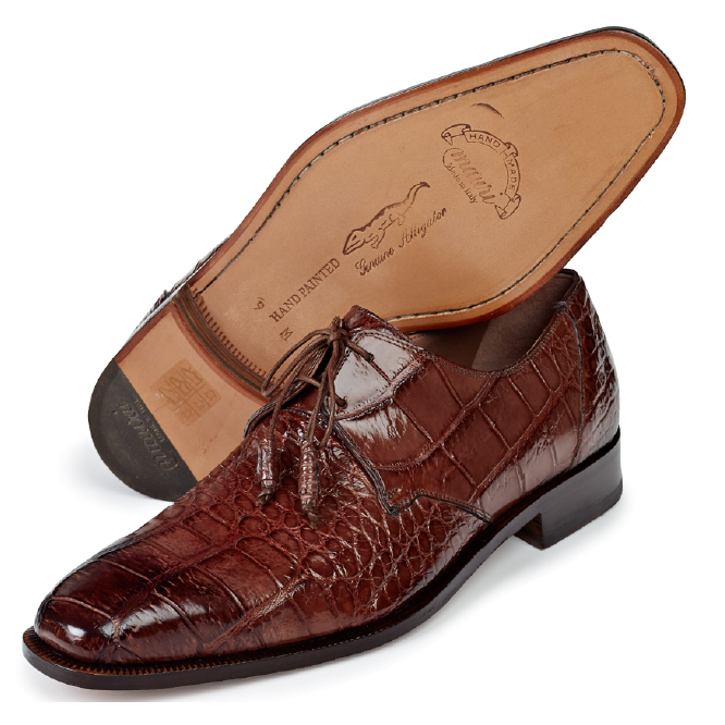 Mauri 1029 Impero Alligator Derby Shoes Sport Rust