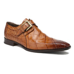 Mauri 1032 Saga Alligator Monk Strap Shoes Cognac
