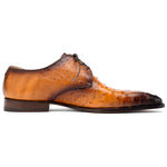 Mauri 1056/2 Dillinger Ostrich Derby Shoes Light Rust / Dirty Gold