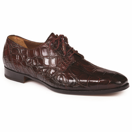 Mauri 1059 Palladio Alligator Derby Shoes Ruby Red (Special Order)