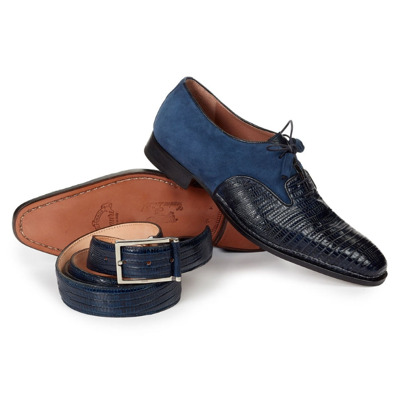 Mauri 1083 Abissinia Lizard & Suede Oxfords Wonder Blue