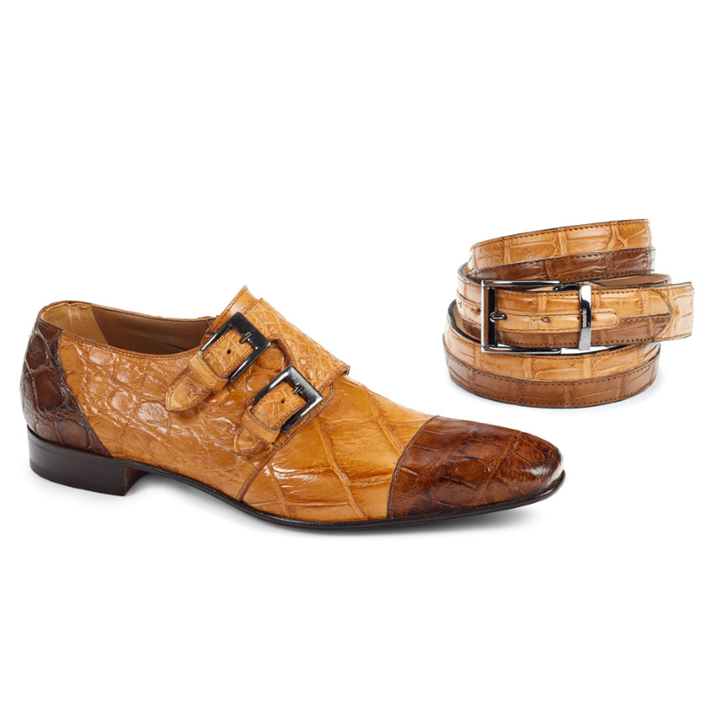 Mauri 1152 Double Monk Strap Shoes Brandy / Rust
