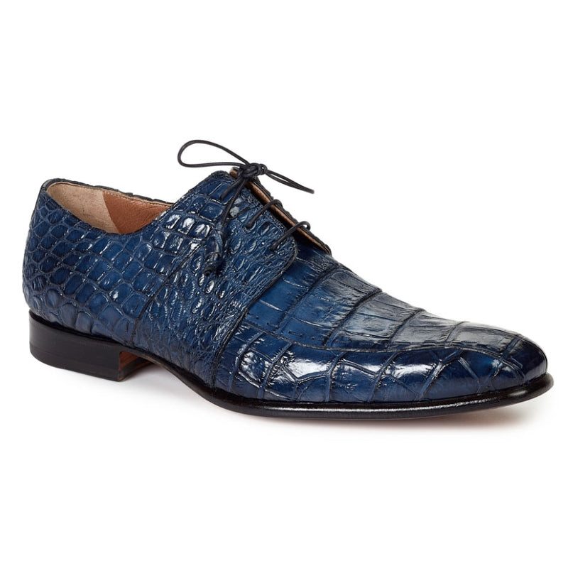 Mauri 1162 Castello Alligator Derby Shoes Wonder Blue