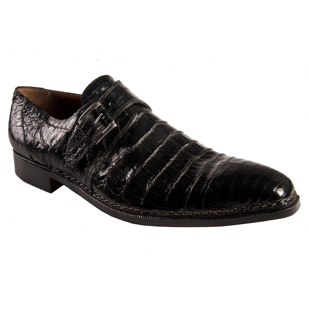 Mauri 1172 Genuine Baby Crocodile Shoes Black