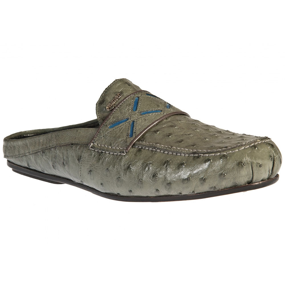 Mauri 13018 Ostrich Mules Serpentine / Kid Bluette