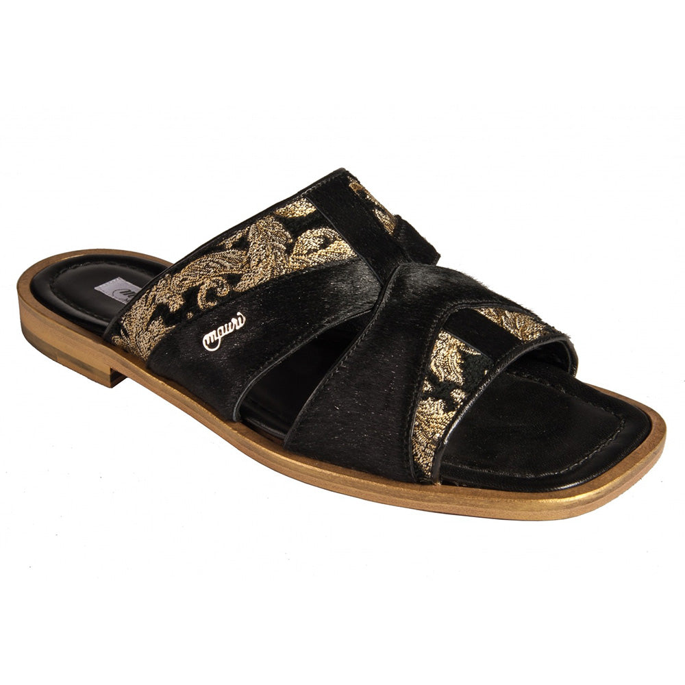 Mauri 1312/6 Fabric Didier / Pony Sandals Gold 14k / Black