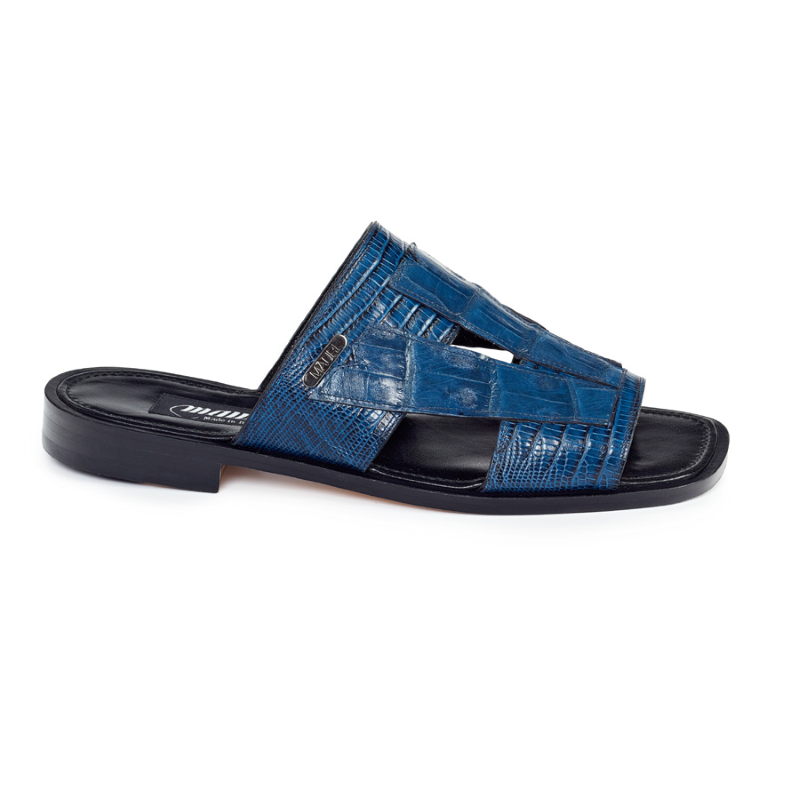 Mauri 1416 S Lizard & Baby Crocodile Sandals Iris Blue