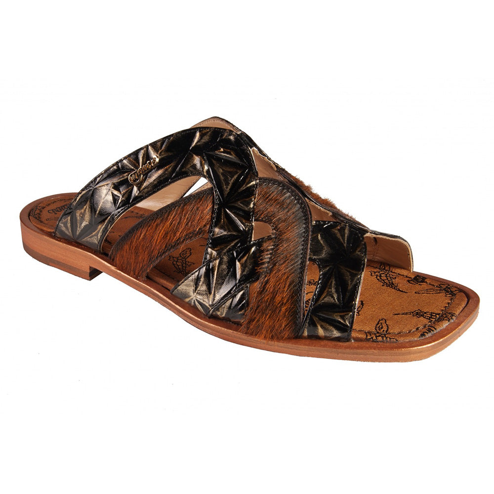 Mauri 1588 Fabric / Pony Horsy Corrison Sandals Scudo Brown / Negroni