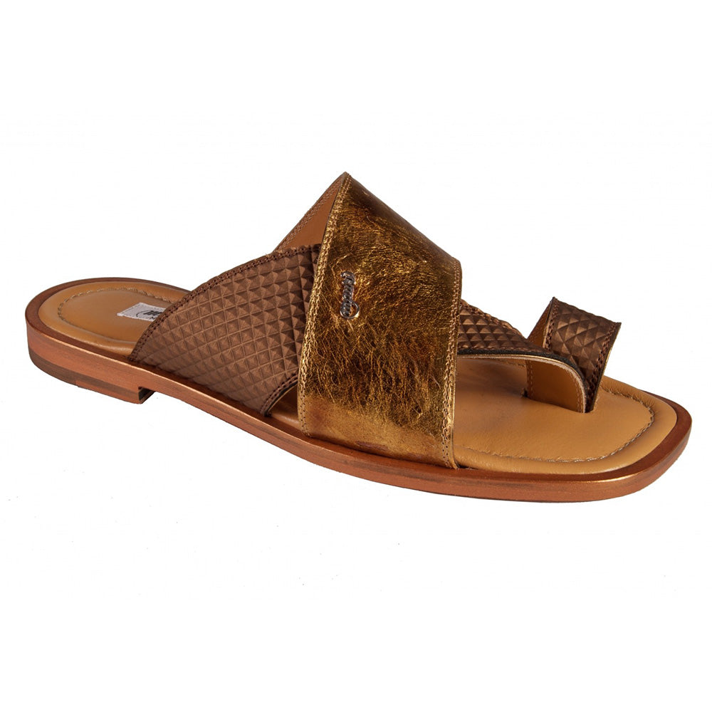 Mauri 1638 Fabric / Ostrich Sandals Lafayette Bronze / Gold 14k