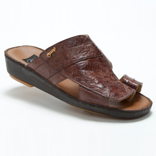 Mauri 1650 Magreb Ostrich Quill Sandals Kango Tobacco