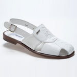 Mauri 1655 Salt Ostrich Leg Sandals White