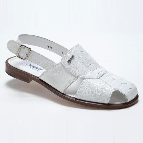Mauri 1655 Salt Ostrich Leg Sandals White