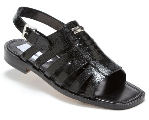 Mauri 1751 Riviera Ostrich Leg Sandals Black