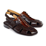Mauri 1867 Chimera Ostrich Leg & Hornback Sandals Brown / Camel