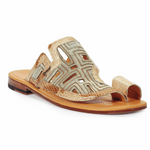 Mauri 1855 Piranesi Patent Leather & Pony Sandals Beige