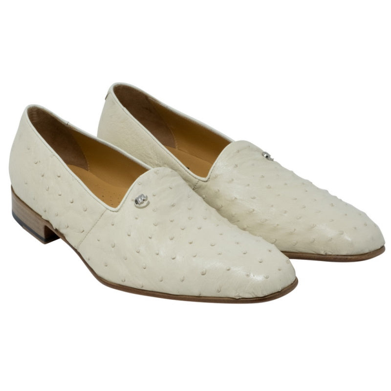 Mauri 3034 Sandstone Ostrich Leg Loafers Winter White