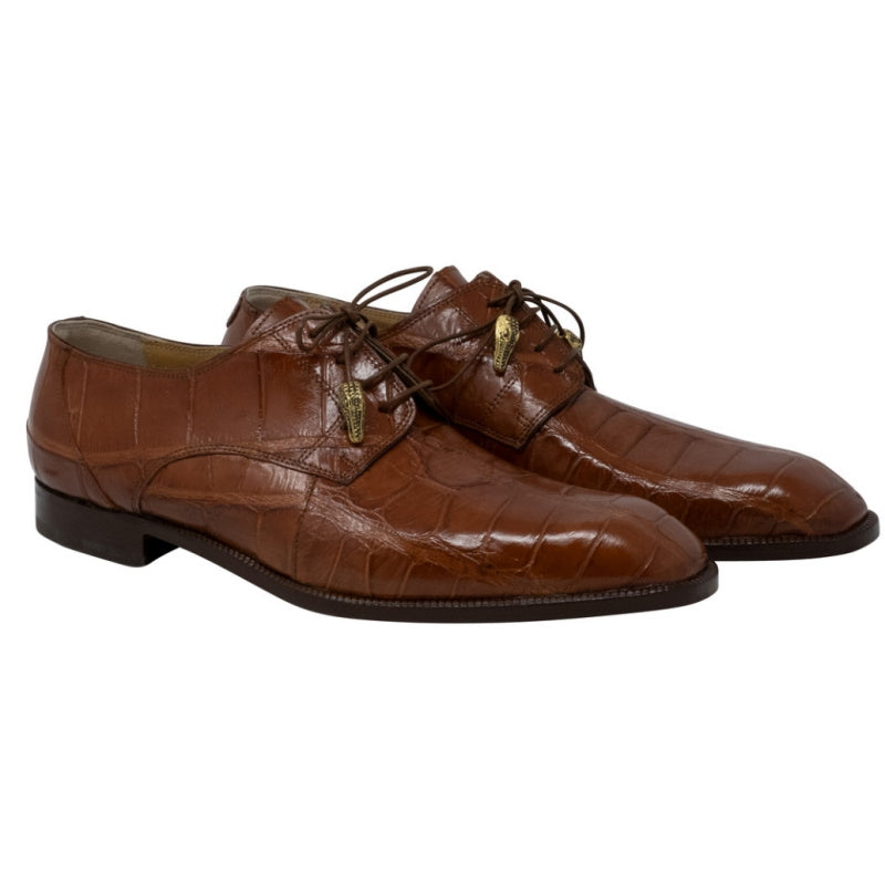 Mauri 3046 Alligator Dress Shoes Dark Cognac