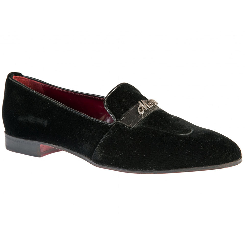Mauri 3049 Velvet / Baby Alligator Shoes Black