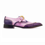 Mauri 3051 Body Alligator / Calf Wingtip Monk Strap Purple / Amethist
