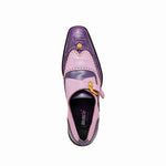 Mauri 3051 Body Alligator / Calf Wingtip Monk Strap Purple / Amethist