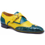 Mauri 3051 Godfather Alligator Monk Strap Forest Green / Yellow