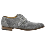 Mauri 3054 High Speed Alligator Monk Strap Shoes Gray