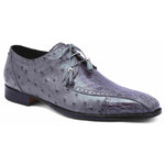 Mauri 3058 Duke Crocodile & Ostrich Derby Shoes Medium Gray
