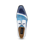 Mauri 3064 Swag Alligator / Ostrich Leg Shoes Caribbean Blue / White / Azure