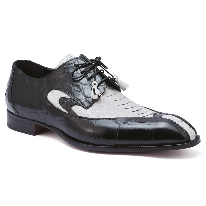 Mauri 3070 Whispers Ostrich & Alligator Shoes Acre Raindrops / Black