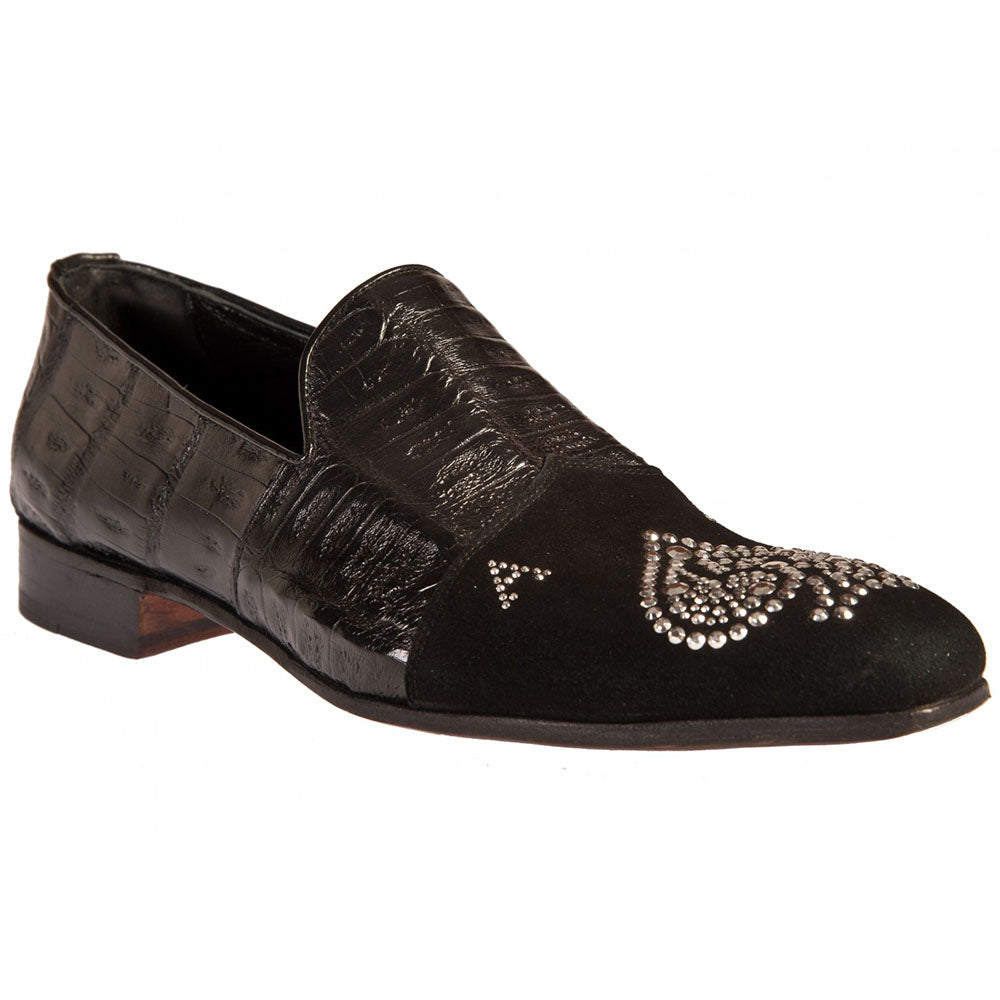 Mauri 3072 Baby Croc / Suede Shoes Black